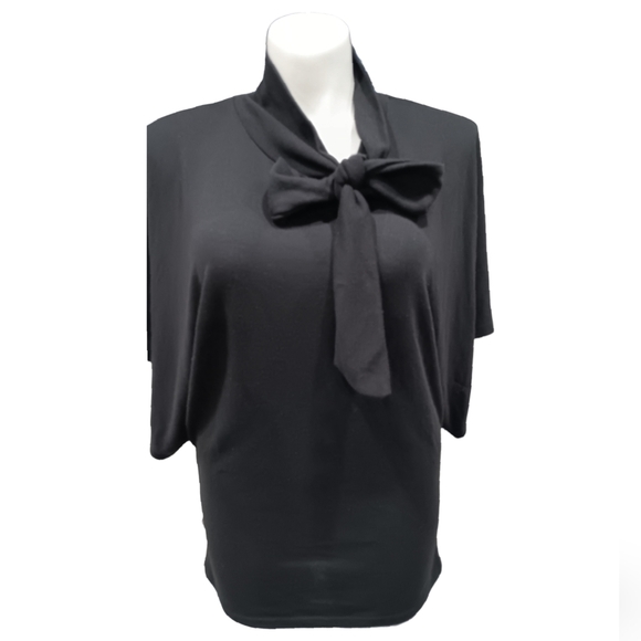Ashley Stewart Tops - Ashley Stewart Jersey Blouse Top Oversized Kimono Sleeve Black Versatile Wear 1X